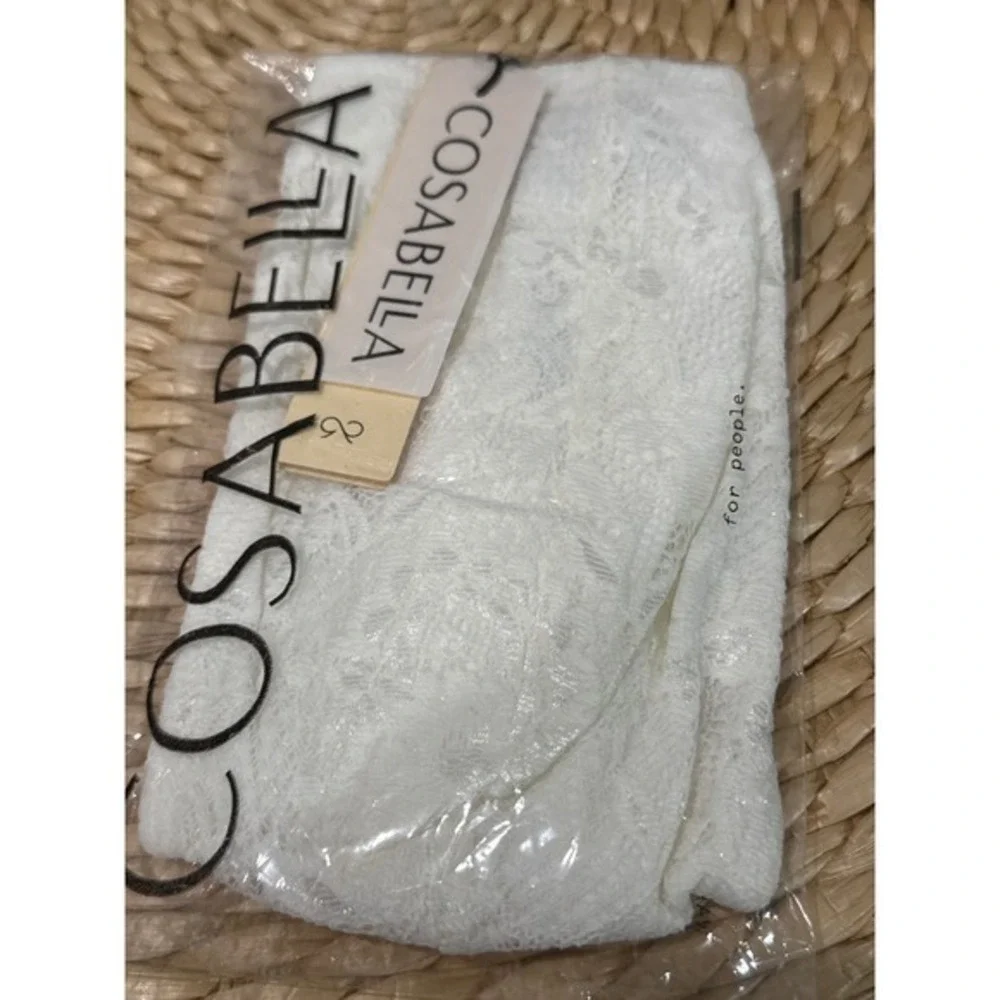 Cosabella Men's Italian Tie Thong Moon Ivory Never Say Never Lace Underwear L